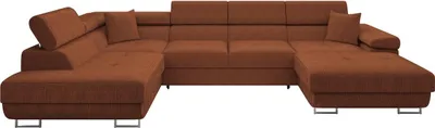 Produktbild von MIRJAN24 Wohnlandschaft Torezio Bis Cord, Stilvoll Eckcouch mit Bettkasten und Schlaffunktion, Einstellbare Kopfstützen, 346x203x70-90 cm (Farbe: Poso 39, Seite: Links)