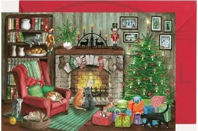 Produktbild von 2935 - Mini-Adventskalender - Katzen am Kamin