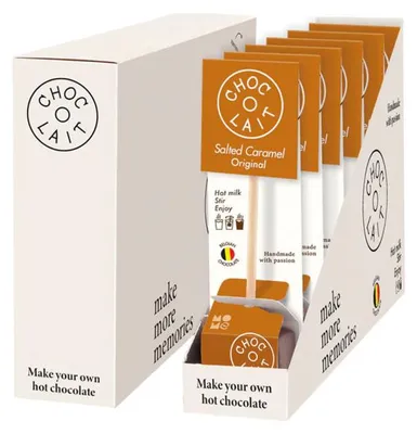 Produktbild von Heiße Schokolade MoMe Choc-o-lait Original Salted Caramel, 6 x 33 g