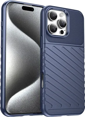 Produktbild von Mobigear Groove iPhone 16 Pro Max Hülle Flexibles TPU Backcover - Blau