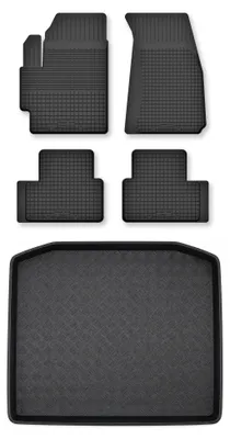 Produktbild von Gummimatten + Kofferraumwanne für Mitsubishi ASX I 2010-2020 (Standard-Kofferraum) – Schwarz, Semi-Universal, angepasst – Wielganizator Semi-Universal