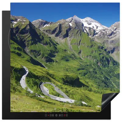 Produktbild von KitchenYeah© Herdabdeckplatte Die Großglocknerstraße durch die österreichischen Alpen , 78x78cm, Küche Deko, Glaskeramikkochfeld Herdabdeckung, Abdeckplatte fùr Kochfeld