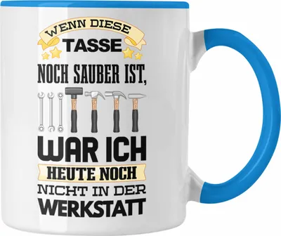 Produktbild von Trendation - Werkstatt Tasse KFZ Mechaniker Mechatroniker Geschenkidee (Blau)