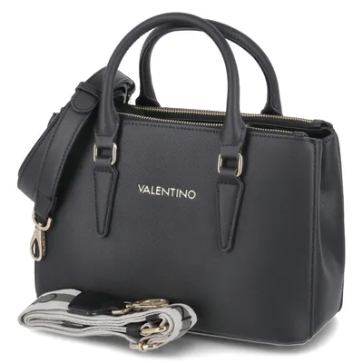 Produktbild von Mario Valentino Damen Handtasche/ Satchel/ Henkeltasche ZERO RE Schwarz Kunstleder recycelt-