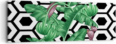 Produktbild von Bild auf Leinwand - Leinwandbild - Blatt Pflanze Blume - 90x30cm - Wand Bild - Wanddeko - Wandbilder - Leinwanddruck - Bilder - Kunstdruck - Wanddekoration - Leinwand bilder - Wandkunst - AB90x30-3798
