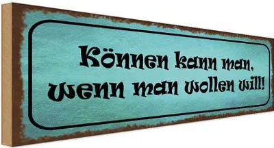 Produktbild von vianmo Holzschild 10x27 cm Können kann man wenn wollen will Spruch Zitat