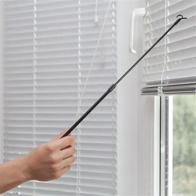 Obrázek produktu pro Natažitelný držák na záclony s drukovými knoflíky, nastavitelná délka 35–60 cm, pro bytovou výzdobu