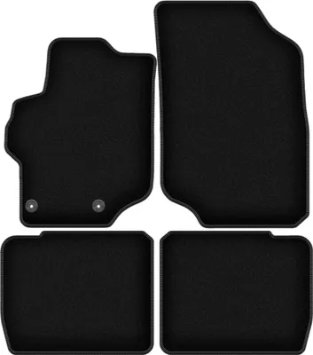 Image de Tapis de sol velours sur-mesure pour Peugeot 301 (2012-, berline) noir, jeu 4 pièces, fixations