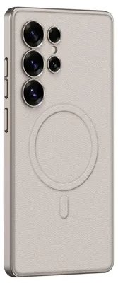 Produktbild von Für Samsung Galaxy S25 Ultra GKK MagSafe Kunstleder Schutz Hülle Case Titan