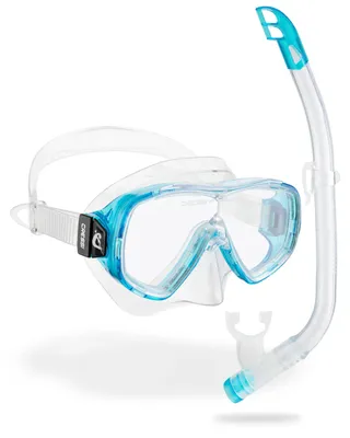 Produktbild von Cressi Ondina + Top Snorkel Combo - Kinder Schnorchelset - Clear/Aquamarine Clear/Aquamarine