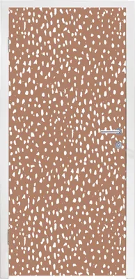 Obrázok produktu pre MuchoWow® Tapety na dvere - Samolepiaca fólia na dvere - Bodky - biele - hnedé - 205x90x0.1cm - Plagát na dvere - Samolepiaca fólia na dvere