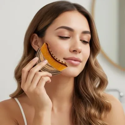 Produktbild von 3 Gesichtsbürsten zur unterstützenden Lymphdrainage-Massage, Trockenbürsten für sanfte Gesichtsreinigung und zur Linderung von Müdigkeit