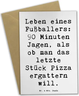 Produktbild von Mr. & Mrs. Panda neujahrskarte Spruch Fußballer Leidenschaft - Weiß - Geschenk, kreative Geschenke, Teamgeist, Training, glückwunschkarten, Grußkarten, Beruf, osterkarten