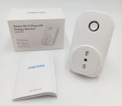 Productafbeelding van meross Slimme stekker, Wi-Fi, Type L, Smart Plug, Energiebewaking, Italiaans. Efficiënte huishoudelijke bediening