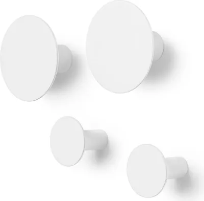 Produktbild von Blomus PONTO Set 4 Wandhaken, Haken, Garderobenhaken, Polystone, lily white, 65798