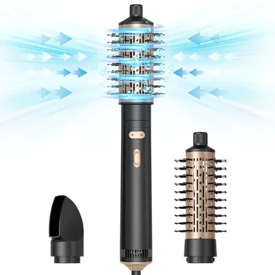 Produktbild von 3 in 1 Haartrockner mit Warmluftbürste, Lockenstab und Negativ Ionen,850W Hochleistungsstyler