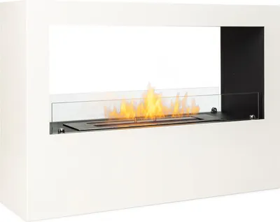 Produktbild von blumfeldt Fiamme Scoppi Ethanol Kamin - Kamin Ethanol mit bis zu 6 h Brenndauer, Edelstahlbrenner mit 3 Liter Volumen, verbrennt geruchsneutral und rückstandsfrei, Löschwerkzeug, weiß