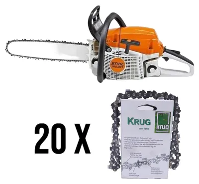 Produktbild von SET: Stihl Benzin-Kettensäge MS 261 Motorsäge + 20 Profi C Sägeketten (37 cm) 325 1.6 mm 62 TG