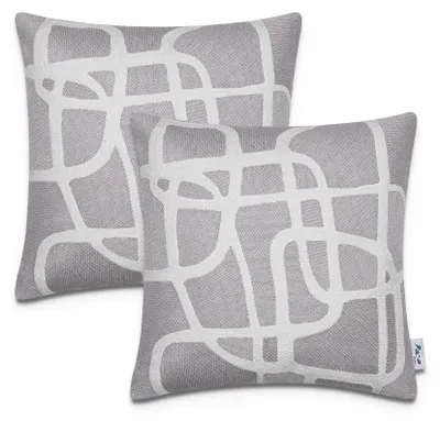 Produktbild von Kissenbezug Deko Kissenhülle Kissenbezüge Skandi Muster 2er Set Sofa Zierkissen