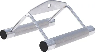 Produktbild von GORILLA SPORTS® Rudergriff - bis 200 kg Belastbar, mit gerändelten Griffflächen, aus Chrom - Kabelzug, Parallelgriff, Kabelzuggriff, Seilzug Griff, Griffe Fitness, Kraftstation