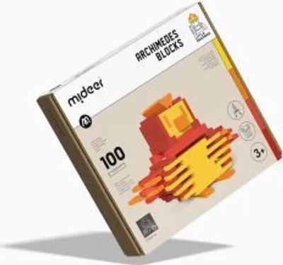 Image de Mideer ARCHIMEDES BLOCS blocs de construction en bois couleurs chaudes 100 pcs