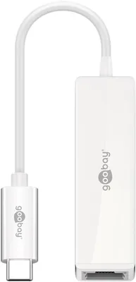 Image de Goobay 66255 Adaptateur USB-C™ RJ45, blanc, blanc - USB-C™ mâle > RJ45 femelle (8P2C)
