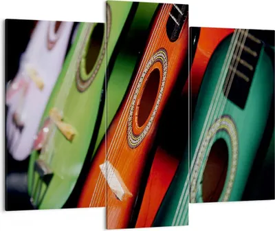 Produktbild von Bild auf Leinwand - Leinwandbild - Gitarre Musik Instrument - 130x100cm - Wand Bild - Wanddeko - Leinwanddruck - Bilder - Kunstdruck - Wanddekoration - Leinwand bilder - Wandkunst - CB130x100-2113