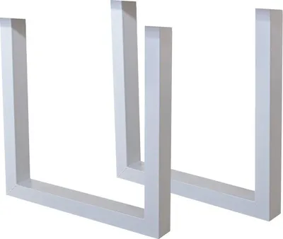 Produktbild von In And OutdoorMatch Tischbein Dublin - Weiß - Metall - 2 Tischbeine - U-Bein - 72x70x8cm