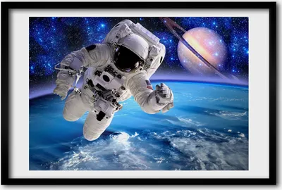 Produktbild von Bild 60x40 MDF-Rahmen, Wandkunst Astronaut