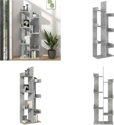 Obrázek produktu pro vidaXL Regál na knihy betonový šedý 48x25,5x140 cm Materiál na bázi dřeva - Regál na knihy - Regály na knihy - Regály na knihy
