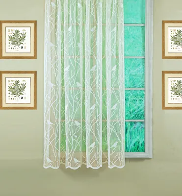Obrázek produktu pro Závěs "Songbird", poloprůhledný, s krajkou, šířka 160 cm, barva slonovinová, 14 kusů