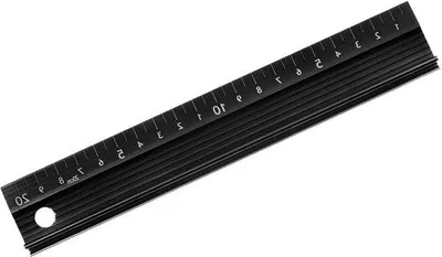 Obrázek produktu pro Hliníková měřicí sada 20 cm, přesnost 1 mm, černá, kancelářské měřidlo