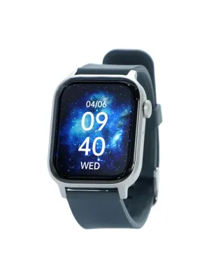 A smartwatch with a galaxy-themed watch face is displayed against a white background.