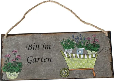 Produktbild von DIO Wandbild aus Metall Bin im Garten, 30x13 cm