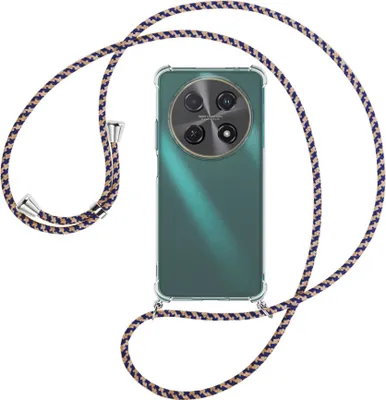 Produktbild von Handykette Backcover-Schutzhülle mit Band (Metall silberfarben) für Huawei nova 12i - blau+beige