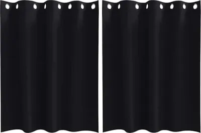 Immagine prodotto di vidaXL Tende oscuranti con anelli 2 pezzi Nero 140 x 140 cm
