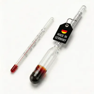 Produktbild von Lakeprober und Glas Thermometer Set 0-40°C Salzlake Prüfer Analog Lakeprüfer Einwecken Einkochen Pökelmesser Salztester Salz Messgerät Lakespindel