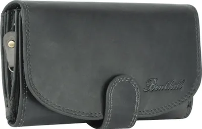 Produktbild von Benthill Damen Geldbörse Echt Leder - Portemonnaie mit RFID Schutz - Portmonee viele Kartenfächer - Echtleder Vintage Damenbörse inkl. Geschenkbox