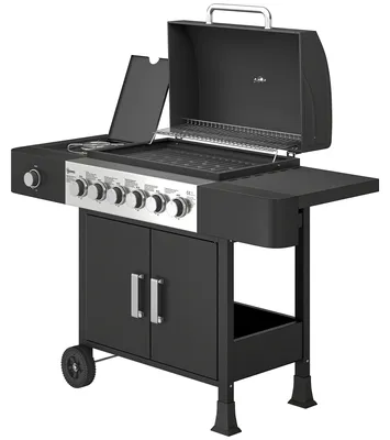 Produktbild von Outsunny Gasgrill 17,8 KW 6+1 Brenner BBQ Grillwagen aus Edelstahl Gas-Grill