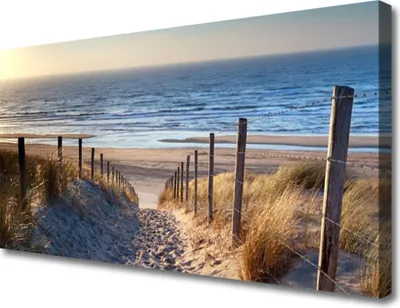 Produktbild von Tulup Leinwand-Bilder 100x50 Wandbild Canvas Kunstdruck Strand Fußpfad Landschaft