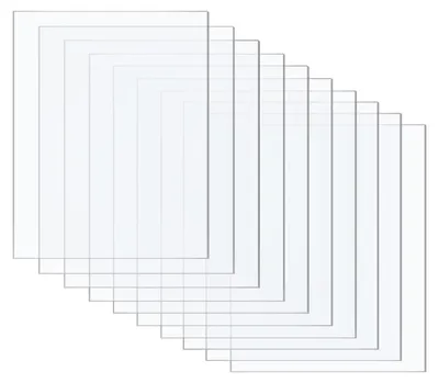 Obrázok produktu pre Akrylové dosky, priehľadné, 10 kusov, 10 x 15 cm, hrúbka 1 mm, vhodné na modelovanie a kreatívne projekty