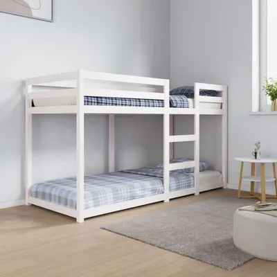 Produktbild von Etagenbett, Kinderbett, Massivholz (Kiefer), Weiß, platzsparend