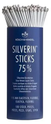 Image de Silverin Sticks 75% nitrate d'argent corrodé 115mm élast 100 pcs