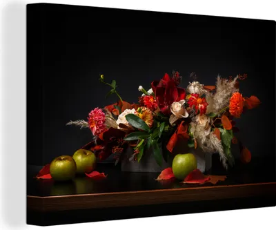 Zdjęcie produktu dla OneMillionCanvasses® - Obrazy na płótnie - 140x90 cm, Martwa natura - Bukiet kwiatów - Kolory, grafika ścienna, dekoracja ścienna