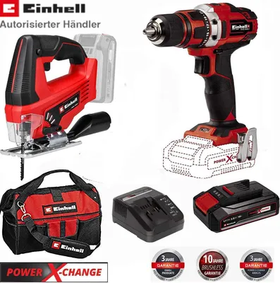 Produktbild von Einhell Bohrschrauber, Stichsäge, Akku 2.5 Ah Ladegerät, Tasche