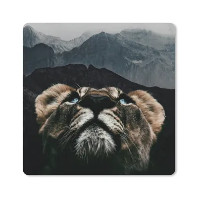 Produktbild von MuchoWow® Mauspad Mousepad Tiger - Berg - Tiere 20x20 cm - Mousepads - Maus Mat - Pad - Mausunterlage - Desk Mat - Bureauartikeln