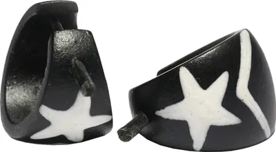 Produktbild von Holzohrstecker mit weißem Stern