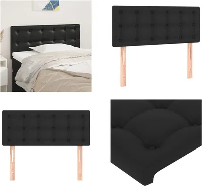 Produktbild von vidaXL Kopfteil Schwarz 80x5x78/88 cm Kunstleder - Kopfteil - Kopfteile - Bett-Kopfteil - Bettkopfteil