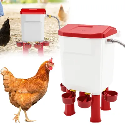 Produktbild von 7L Hühnertränke Futterautomat Hühner im Set Futterspender Hühner Wassertränke Küken Automat Geflügeltränke Kükentränke Wasserspender Geflügeltränke