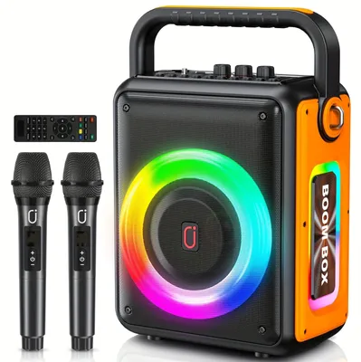 Image de Machine de karaoké - Enceinte portable - Kit karaoké Bluetooth - Enceinte karaoké - Microphones sans fil